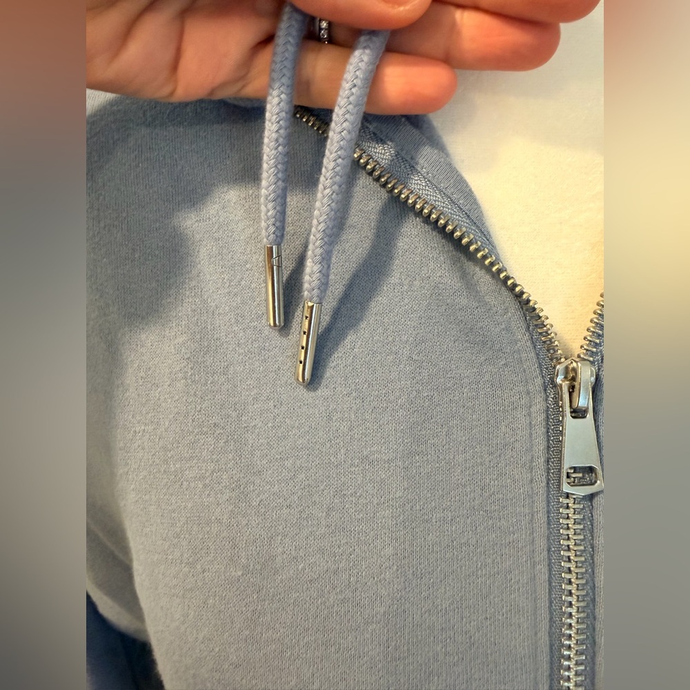 NWT Abercrombie & Fitch Soft Essentials Blue Zip-Up Hoodie - Picture 4 of 12